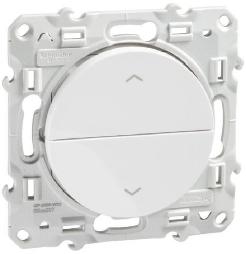 Выключатель жалюзи без фиксации без рамки Schneider Electric Odace 2-кл. белый картинка